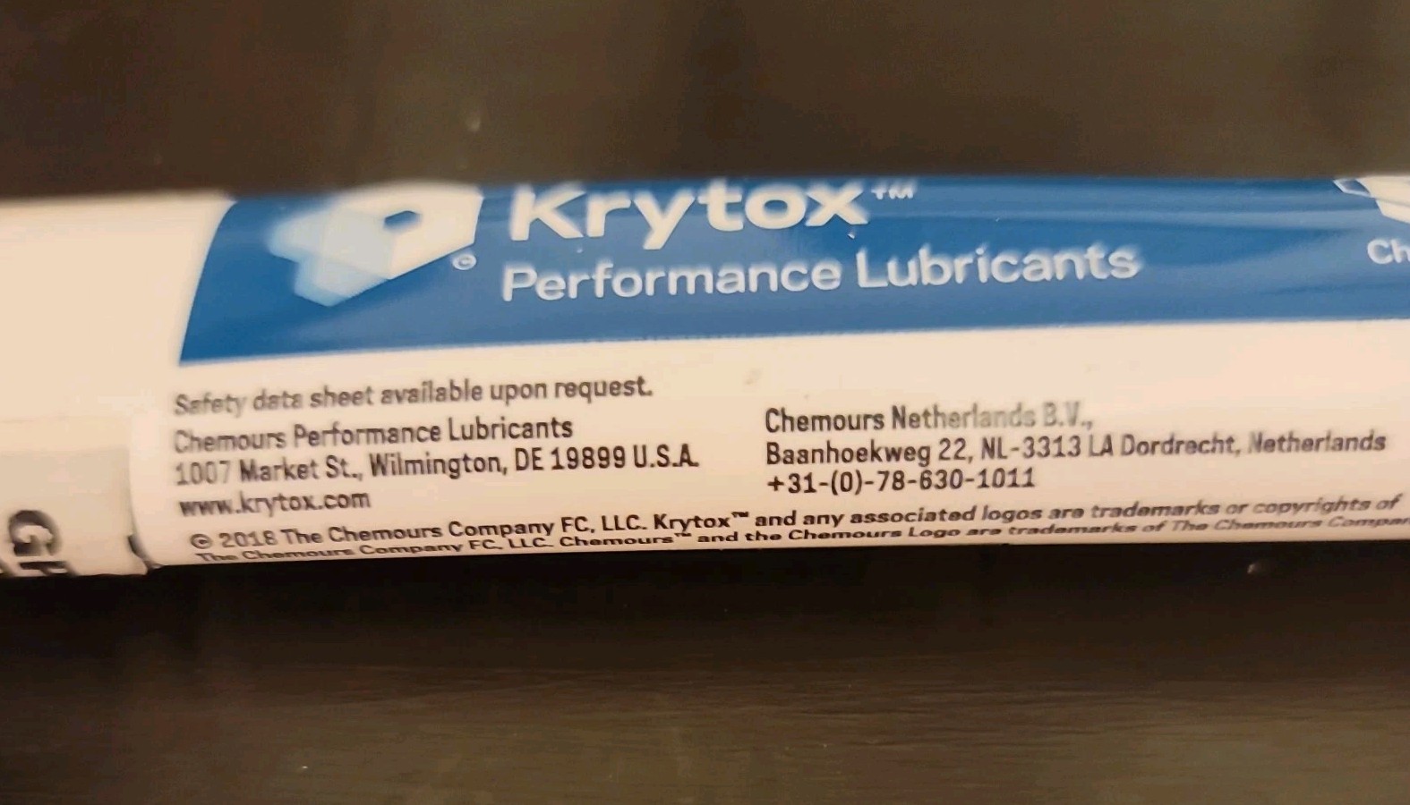 Krytox GPL 202 Grease (2oz) Tube – PFPE/PTFE High Performance Lube Chemours
