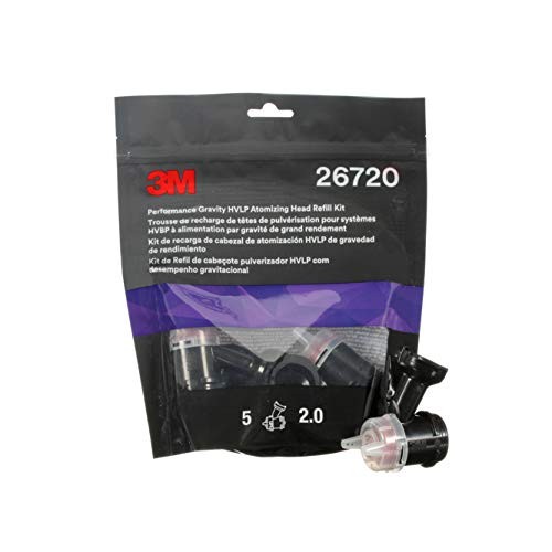 3M 26720 Performance Gravity HVLP Atomizing Head Refill Kit 5 Pack Red