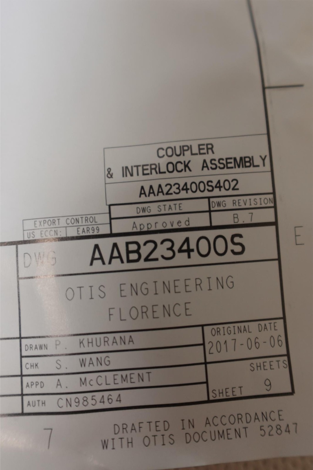 Otis Elevator – Interlock Arrangement Hardware Assy – Right Hand RH – AAB23400S7