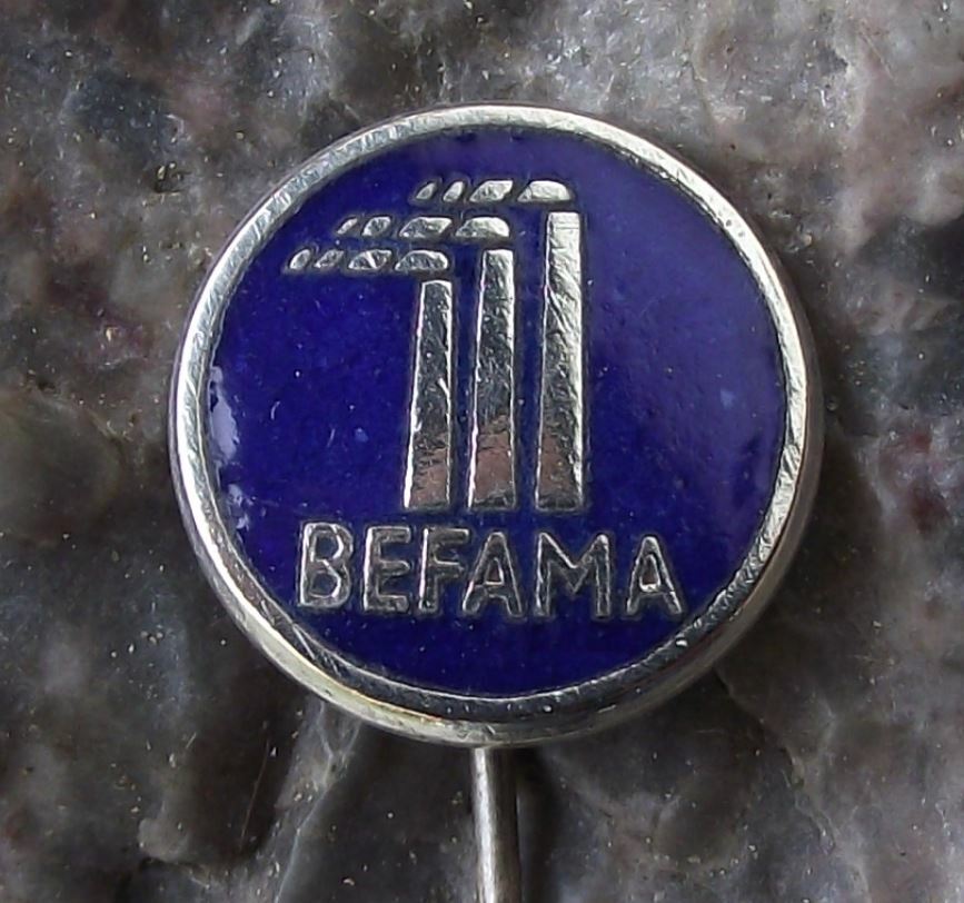 Vintage Befama Austrian Textile Roller Cards Engineering Company Pin Badge