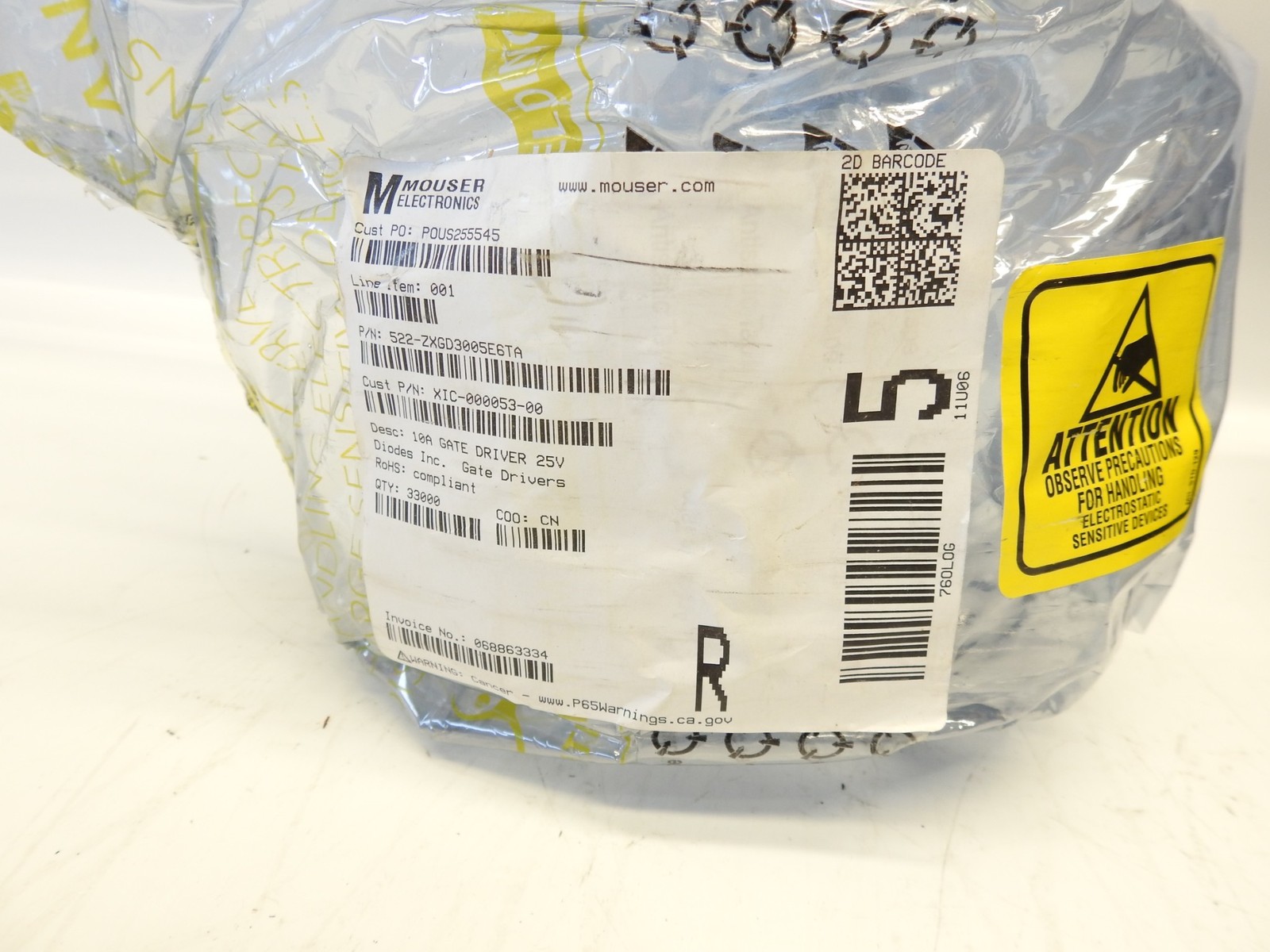 33,000 Pieces Mouser Electronics 522-ZXGD3005E6TA Gate Drivers 10A GATE DRIVER 2