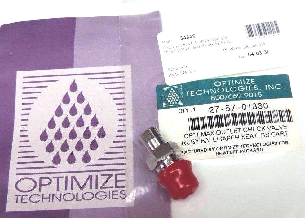 NEW OPTIMIZE TECHNOLOGIES INC. 27-57-01330 OPTI-MAX OUTLET CHECK VALVE RUBY BALL