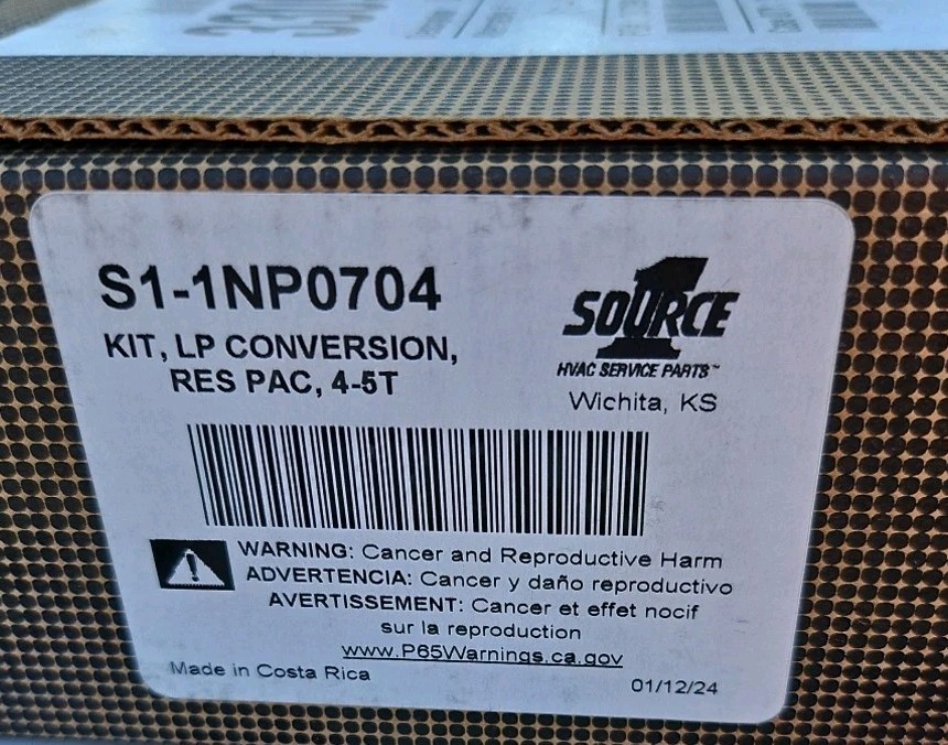 York S1-1NP0704 Natural Gas to Propane Conversion Kit 4-5 Ton