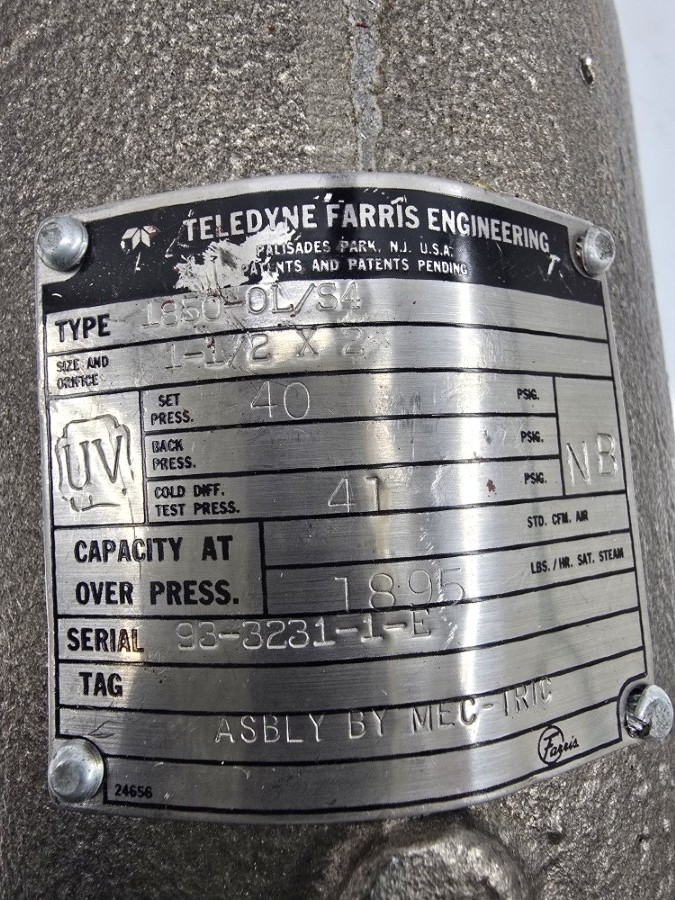 TELEDYNE FARRIS ENGINEERING 1850-0L/S4 40PSI 1-1/2″ NSNP