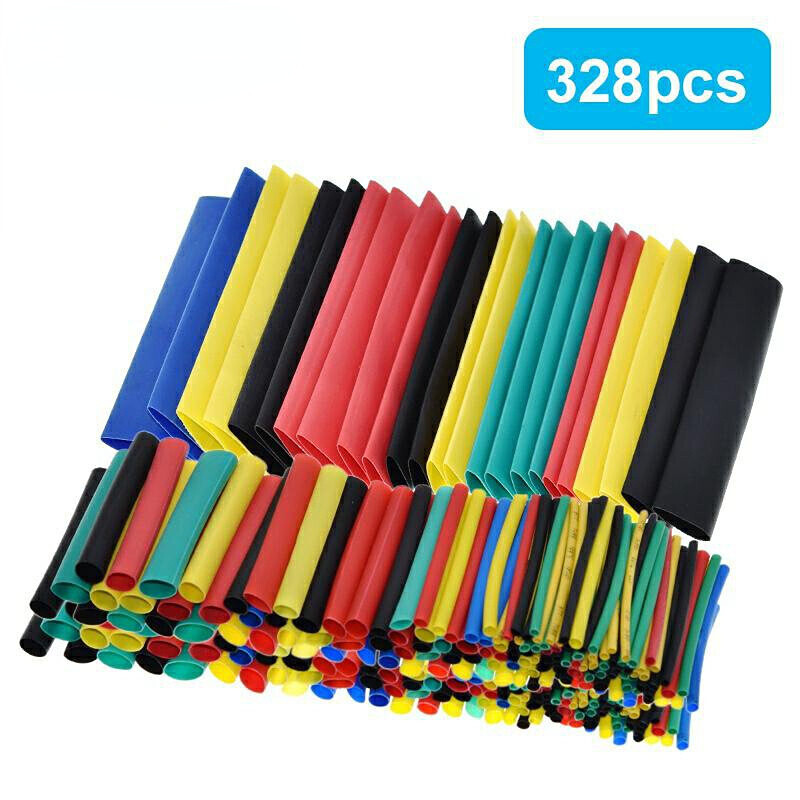 328 Pcs Heat Shrink Tubing 5 Colors 8 Sizes Assorted Tube Wrap Sleeve Set Combo