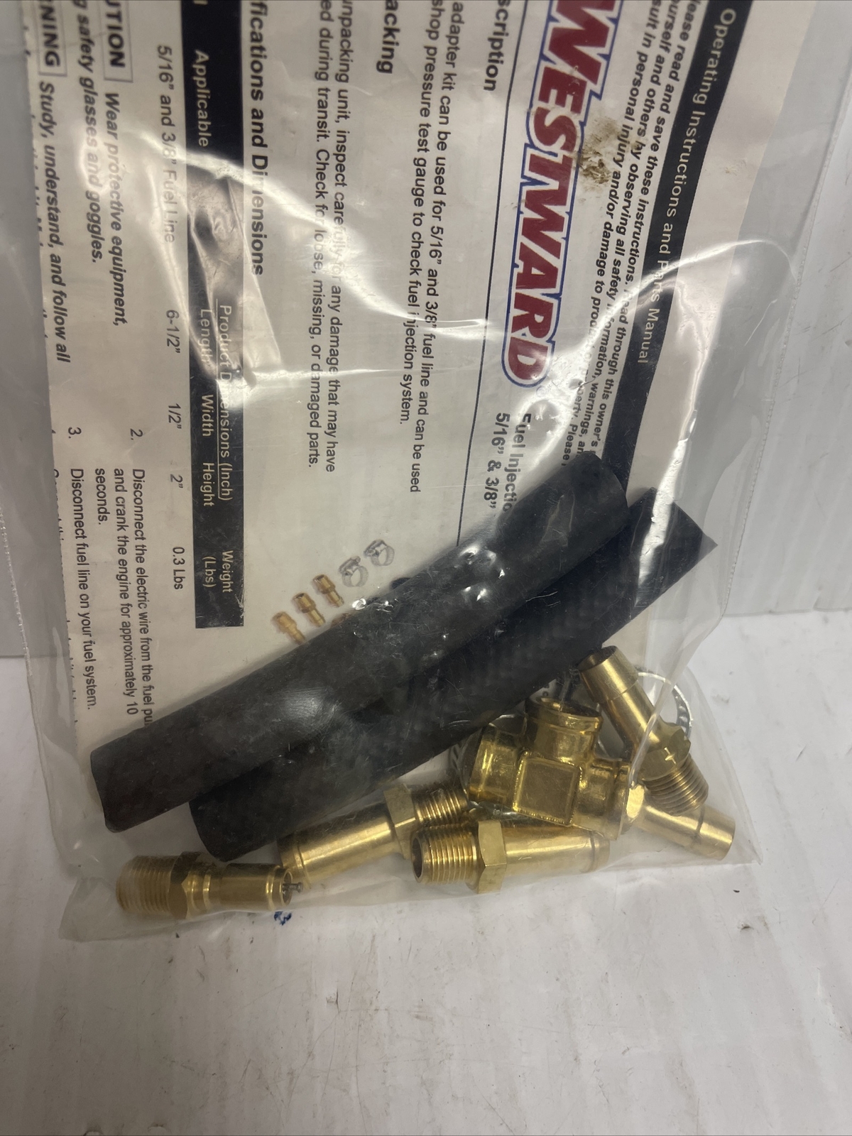 Westward Fuel Injection Pressure Adapter Kit, 10PC 1EKD6 New