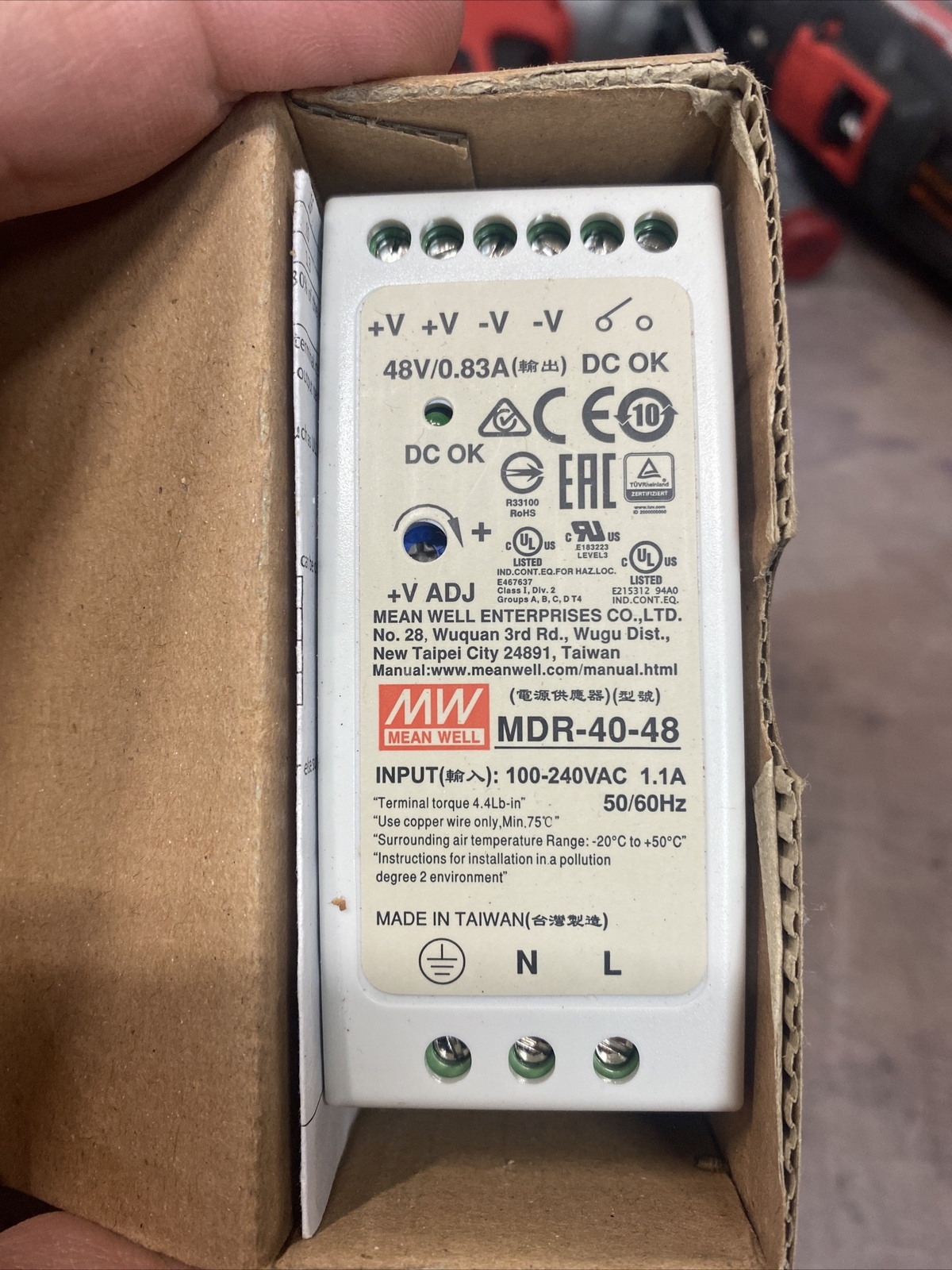 Mean Well MDR-40-48 AC/DC Power Supply – 1 Output – 48V@0.83A – 39.8W