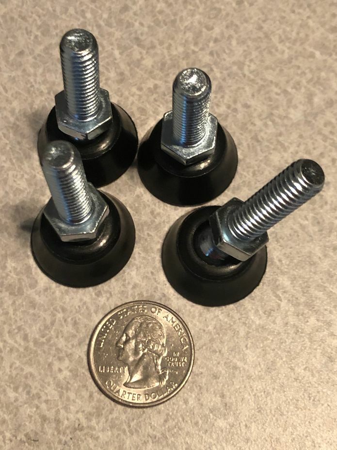 4 Pack – Articulating Swiveling 5/16-18 Stud Feet Foot Leveler Tri-Pod USA Made