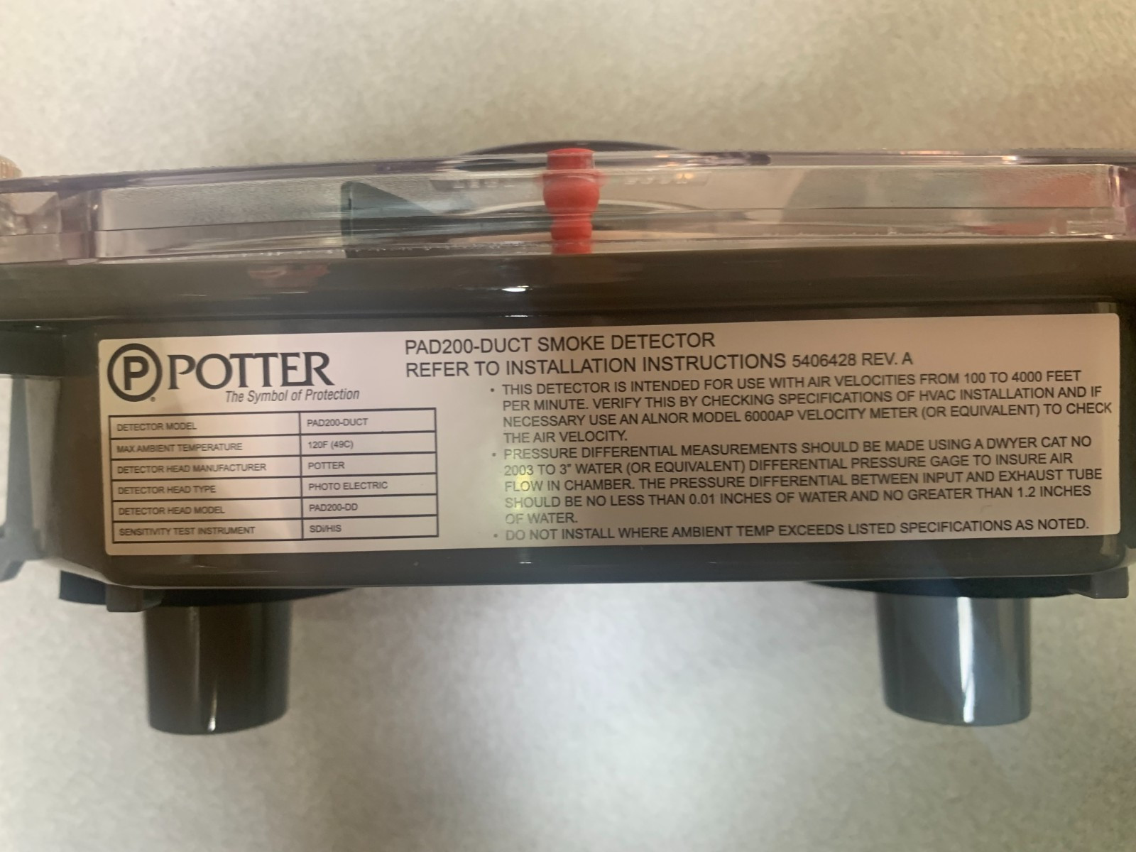 Potter PAD200-DUCT Duct Detector