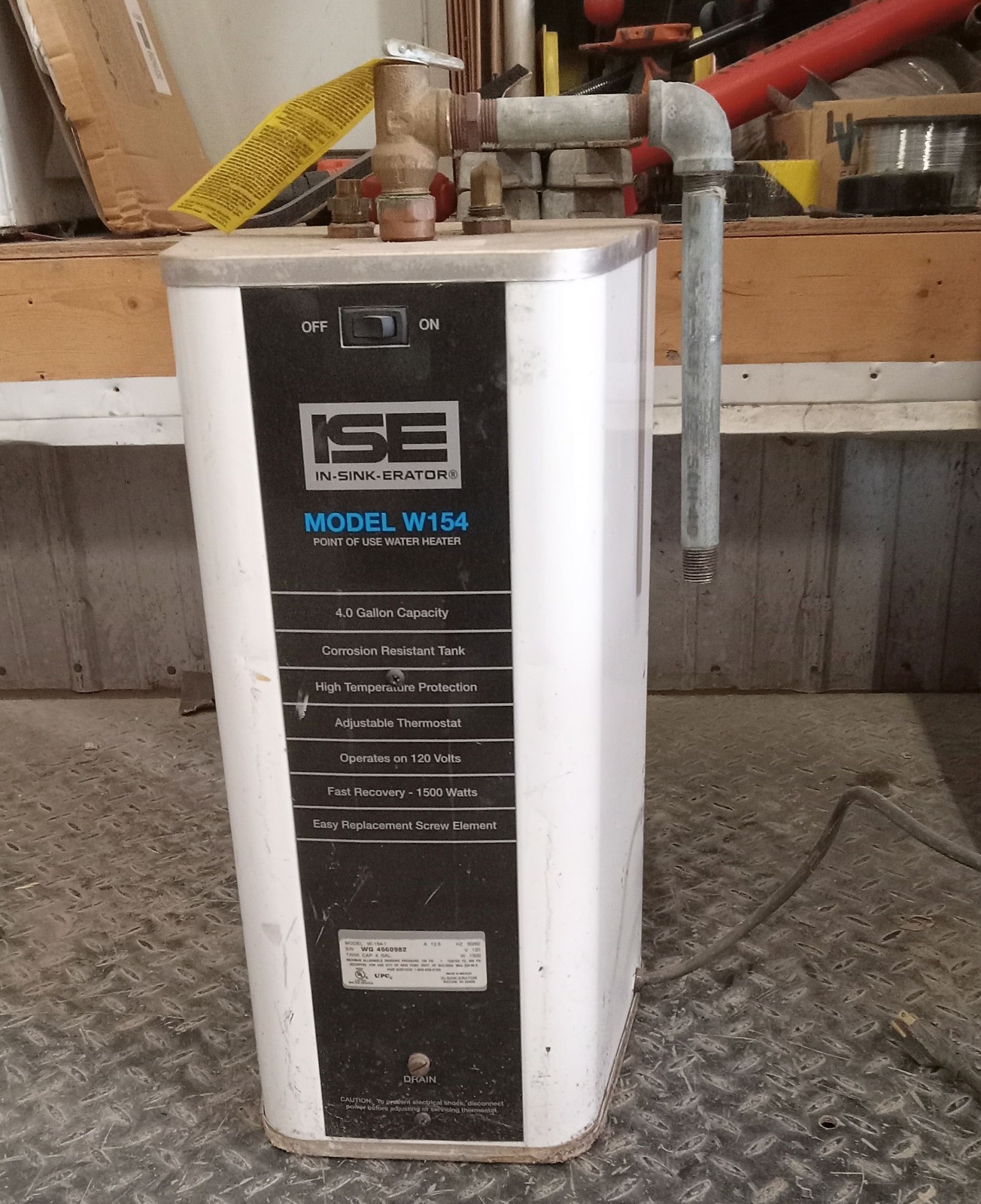 1 USED ISE W154 4 GALLON WATER HEATER ***MAKE OFFER***