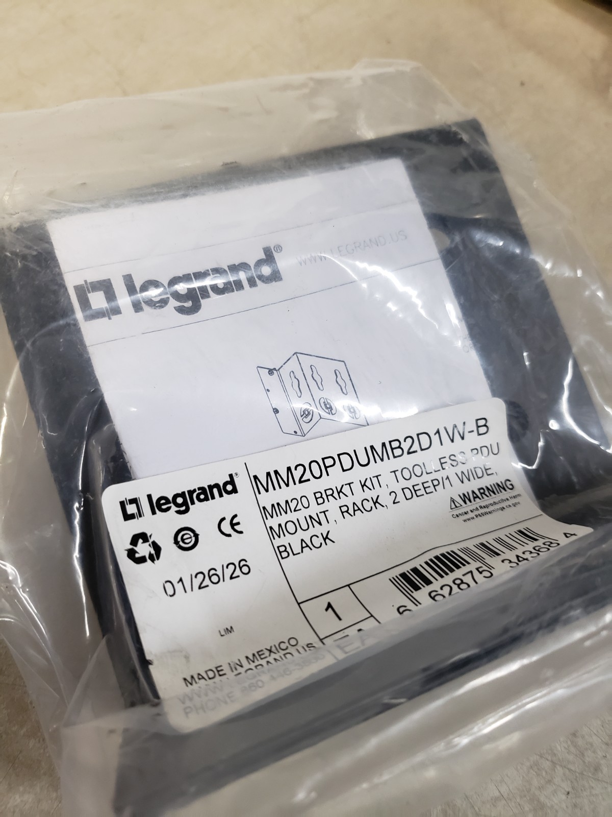 Legrand Ortronics MM20PDUMB2D1W-B Mounting Bracket Kit 3.48 x 4.13 x 4.81 in