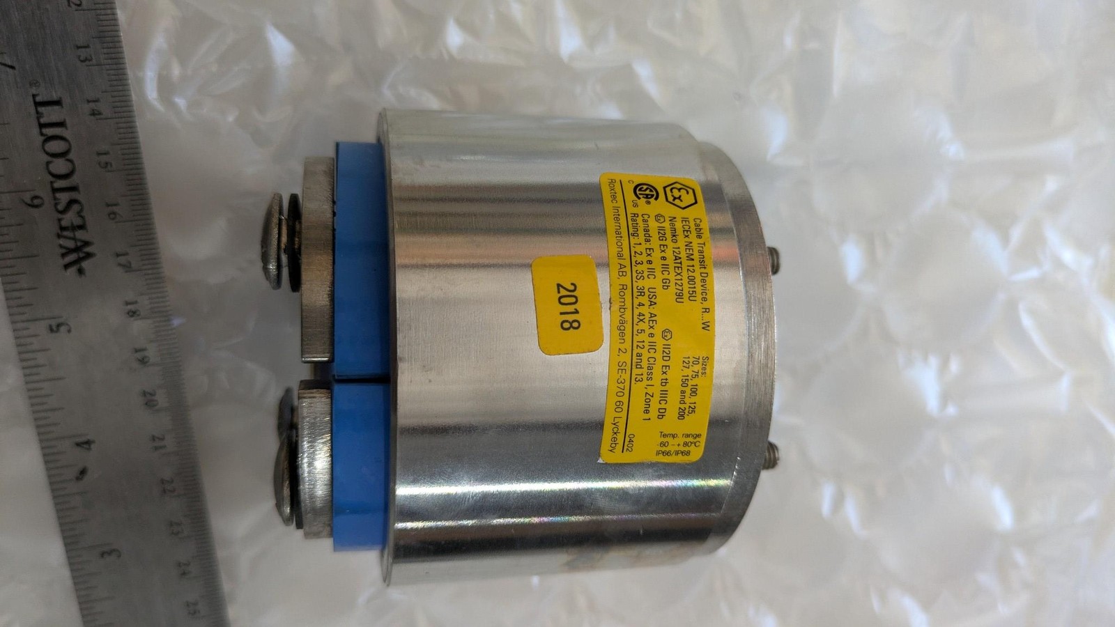 ROXTEC 12ATEX1249U CABLE TRANSIT DEVICE ASLR100750021 SLR 75 AISI316