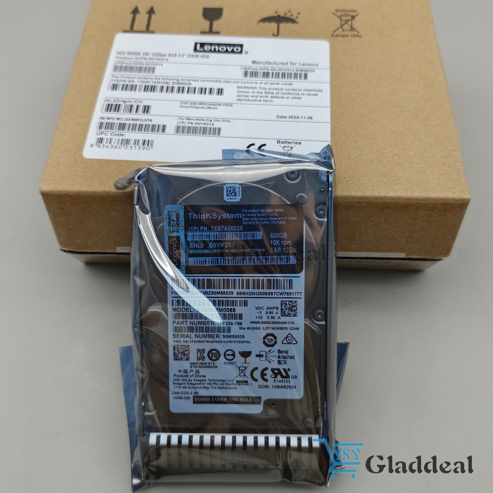 New ThinkSystem 7XB7A00025 Hard Drive 600GB 10K SAS 12Gb Hot Swap- US Stock