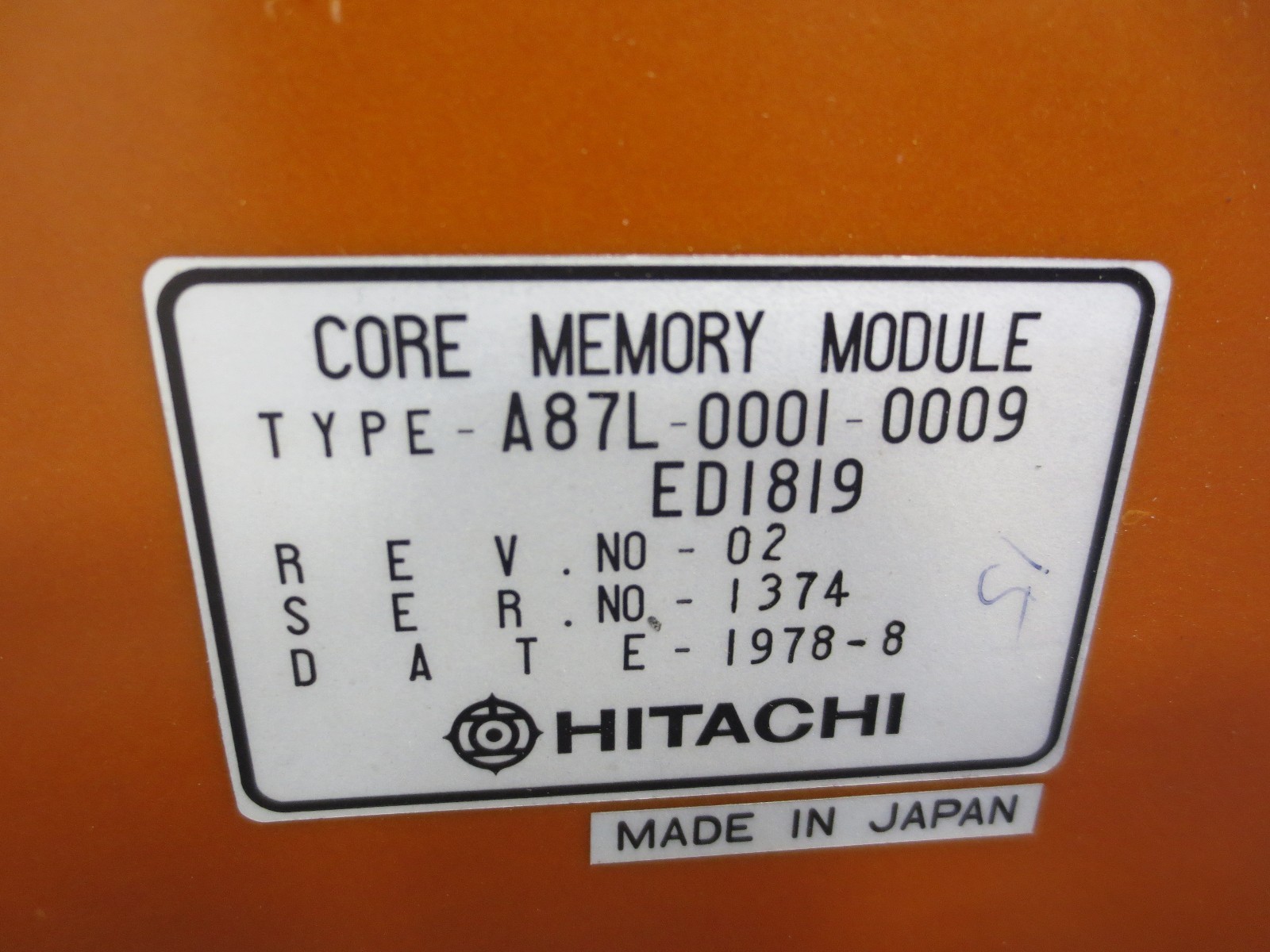 100% WARRANTY HITACHI FANUC CORE MEMORY MODULE A87L-0001-0009 ED1819 EACH 1