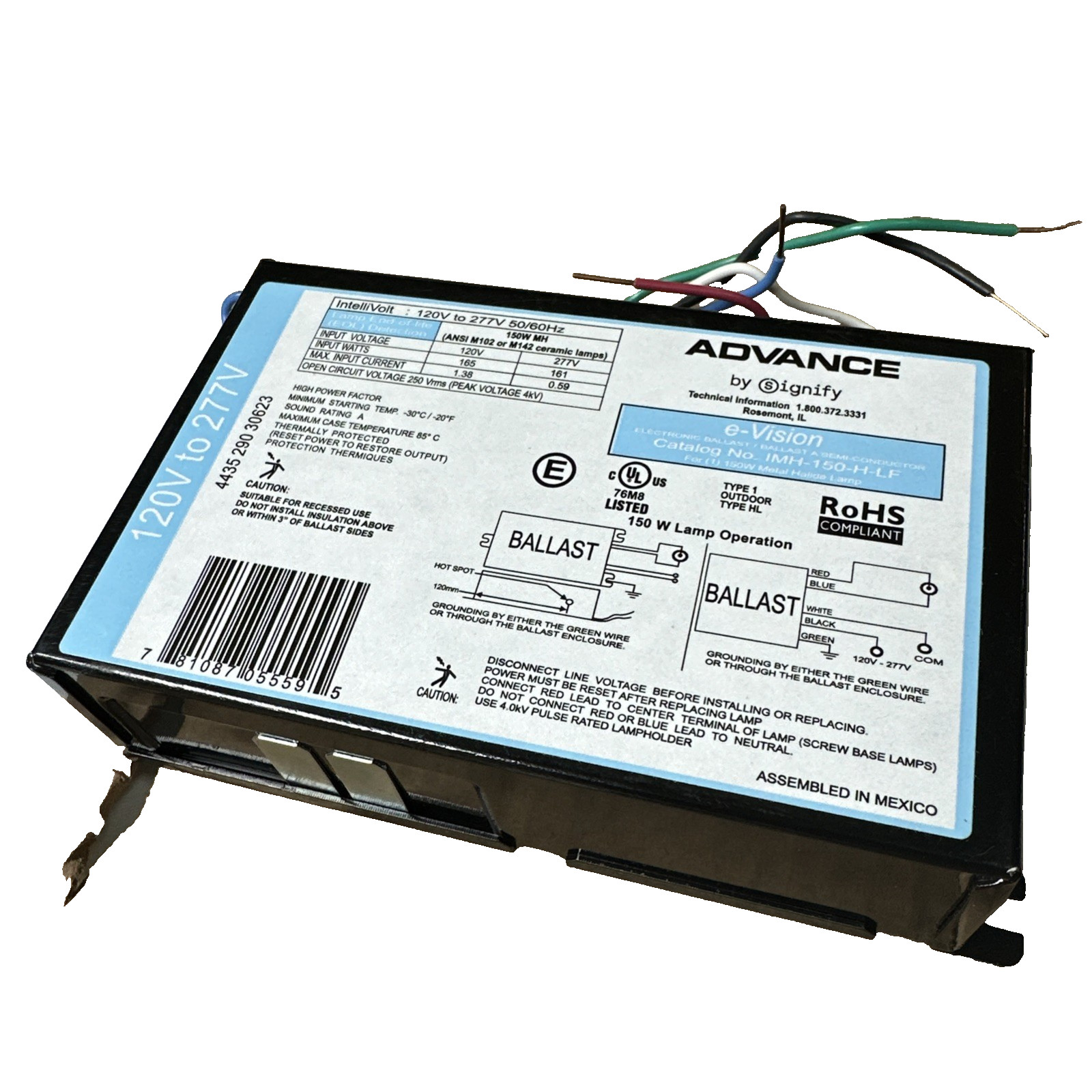 New Philips Advance e-Vision IMH-150-H-LF Electronic Ballast 150W 1 Lamp