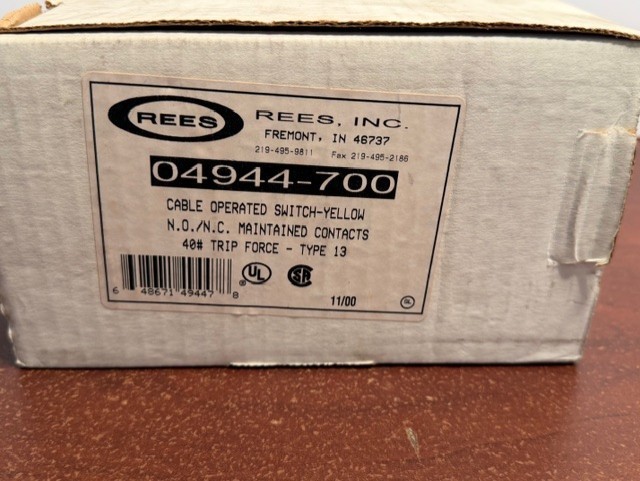 Rees 04944-700 Cable Operated Switch Automatic Reset 1NO 1NC With Box Yellow New