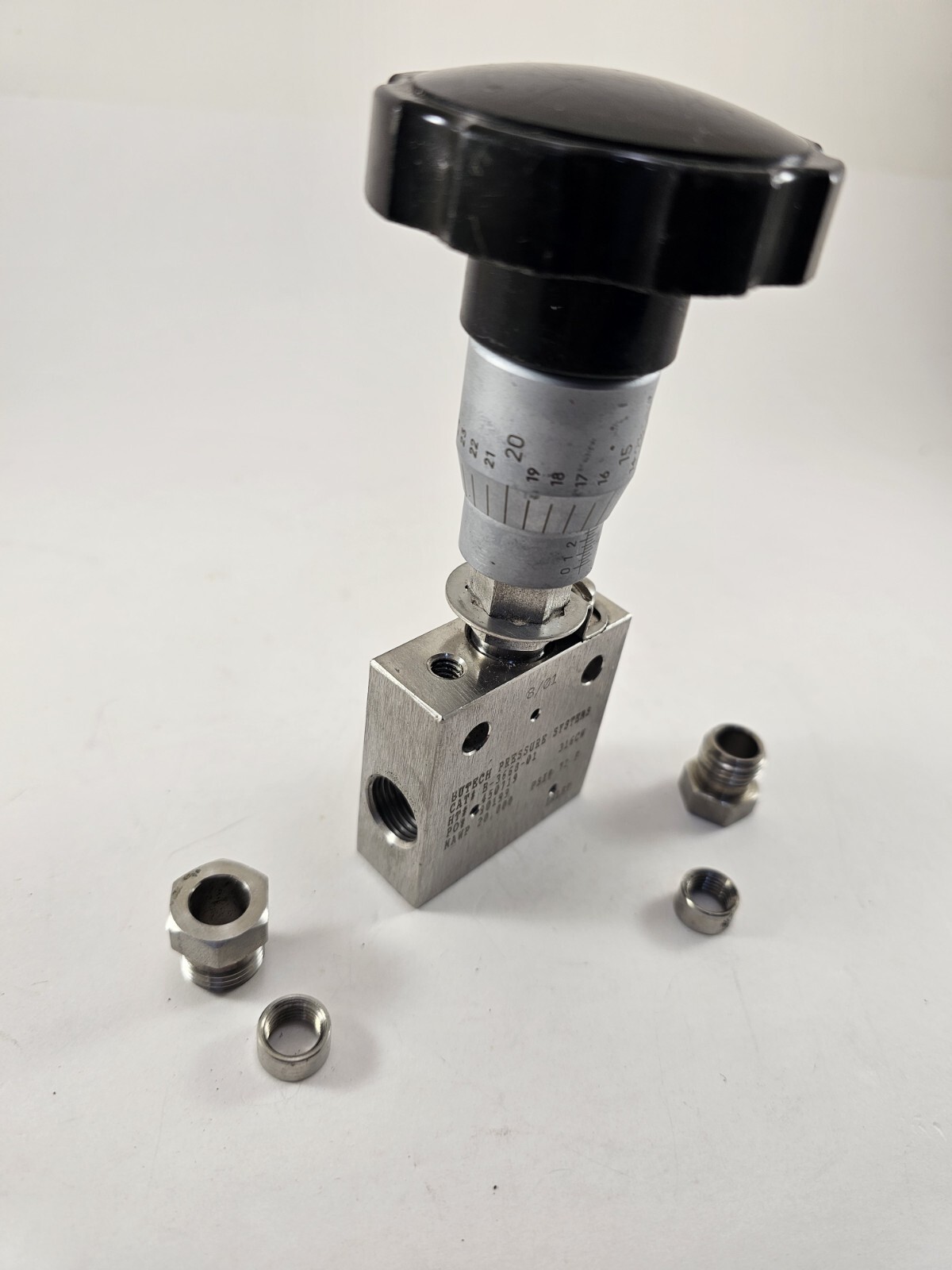 BUTECH PRESSURE NEEDLE VALVE CAT# B-3668-01 20,000 PSI / 316CW .