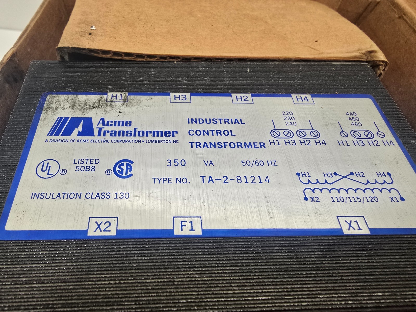 NEW IN BOX! ACME TRANSFORMER INDUSTRIAL CONTROL TRANSFORMER TA-2-81214