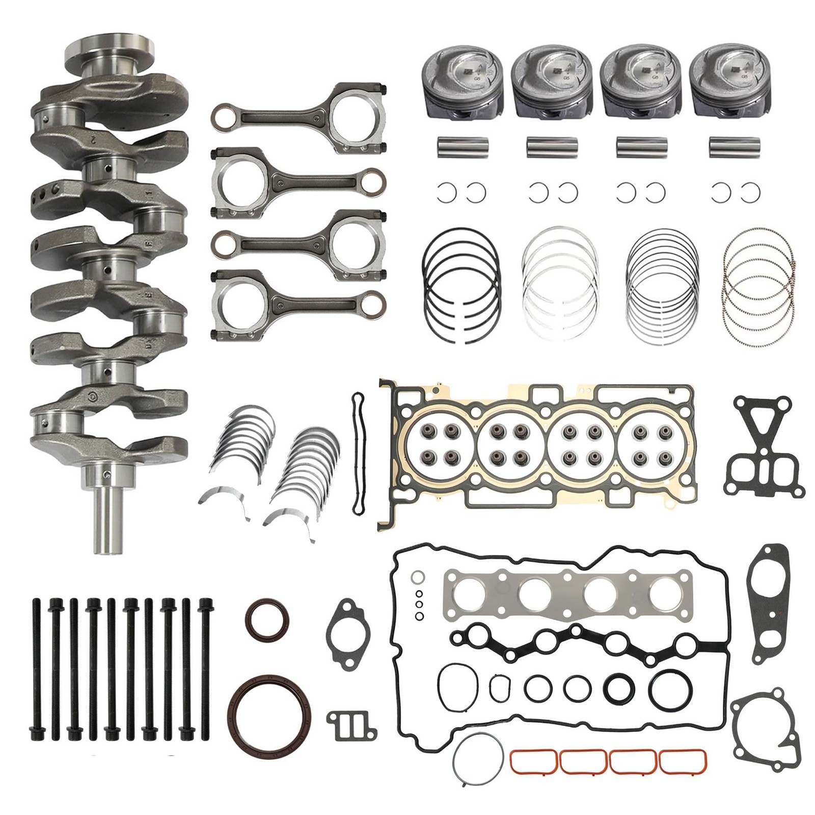 G4KJ 2.4 Engine Rebuild overhaul Kit w/Crankshaft Con-Rods Bearings Set Head …