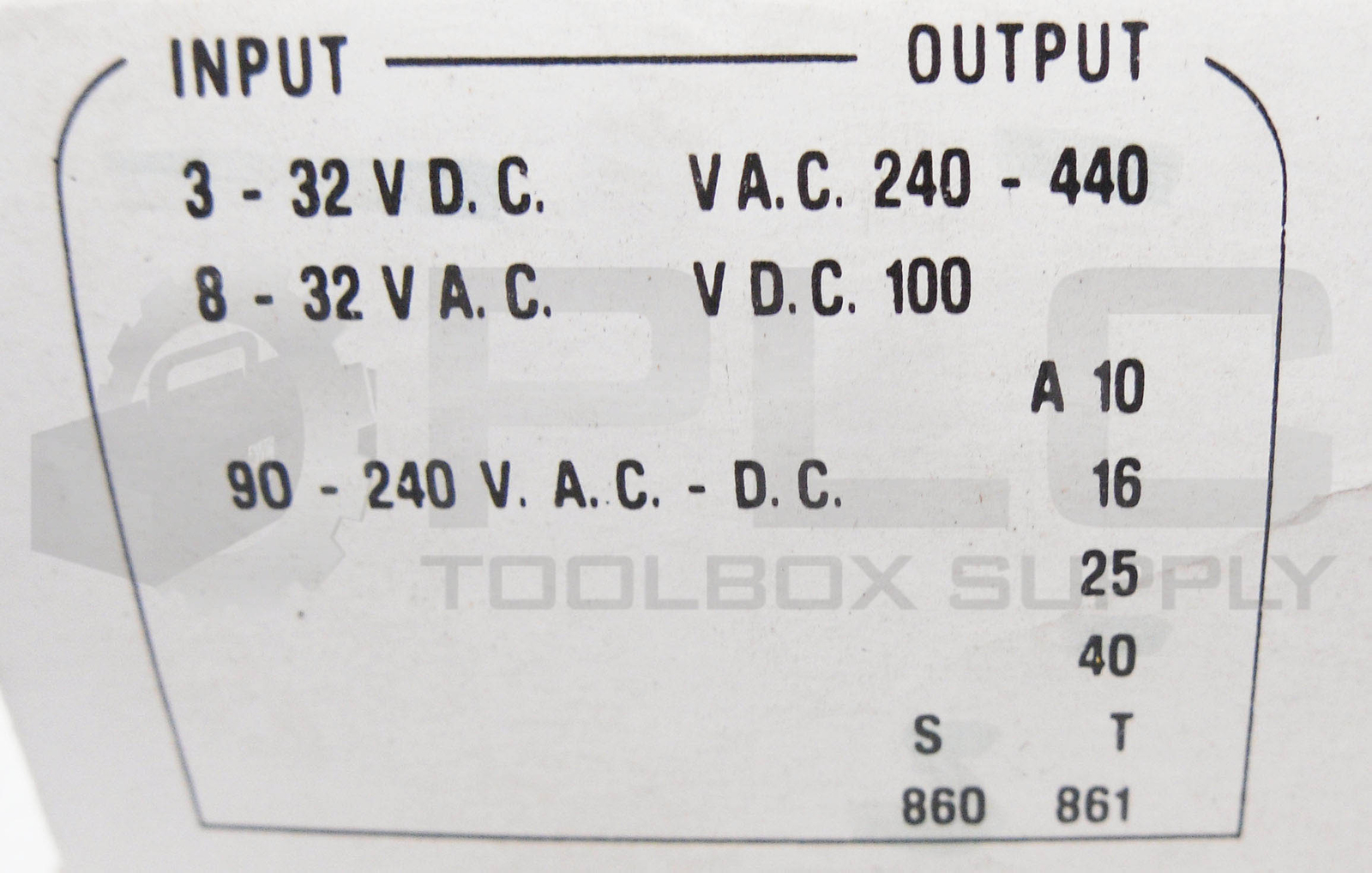 NEW ELCO 860 SOLID STATE RELAY 440VAC 40A 3-32VDC *READ*