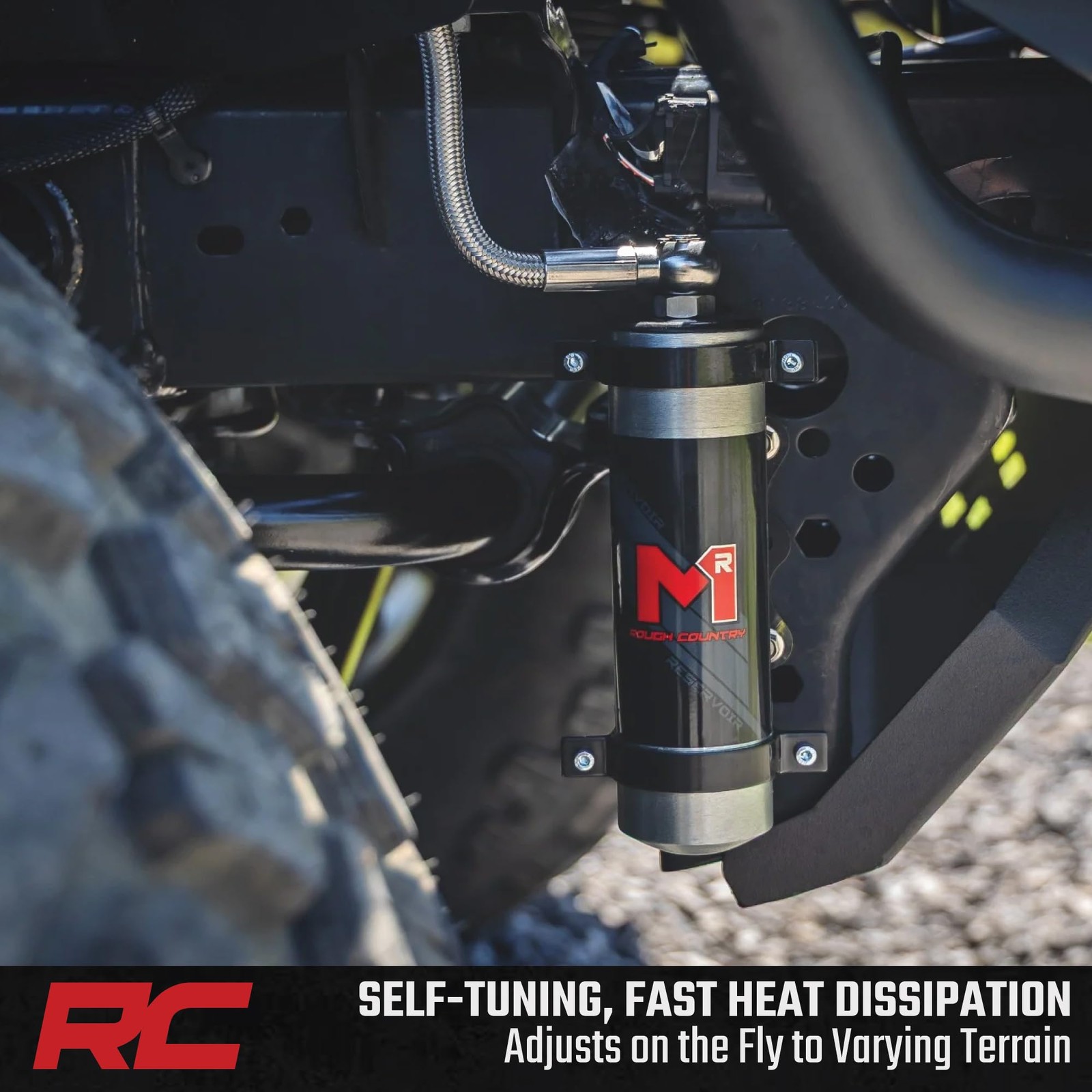 Rough Country M1R Monotube Front Shocks with External Reservoir for Jeep