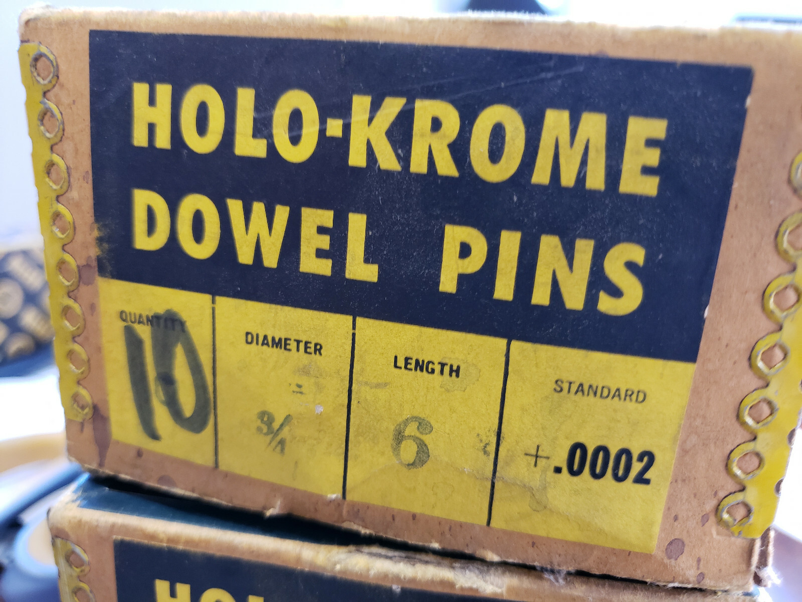 2 x Holo-Krome Dowel Pins 3/4″ Diameter X 6″ in Long Hardened Steel Alloy Black