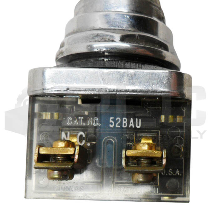 FURNAS ELECTRIC 52PA 3ACU /B PUSH BUTTON W/52BAL CONTACT BLOCK W/ 52BAU