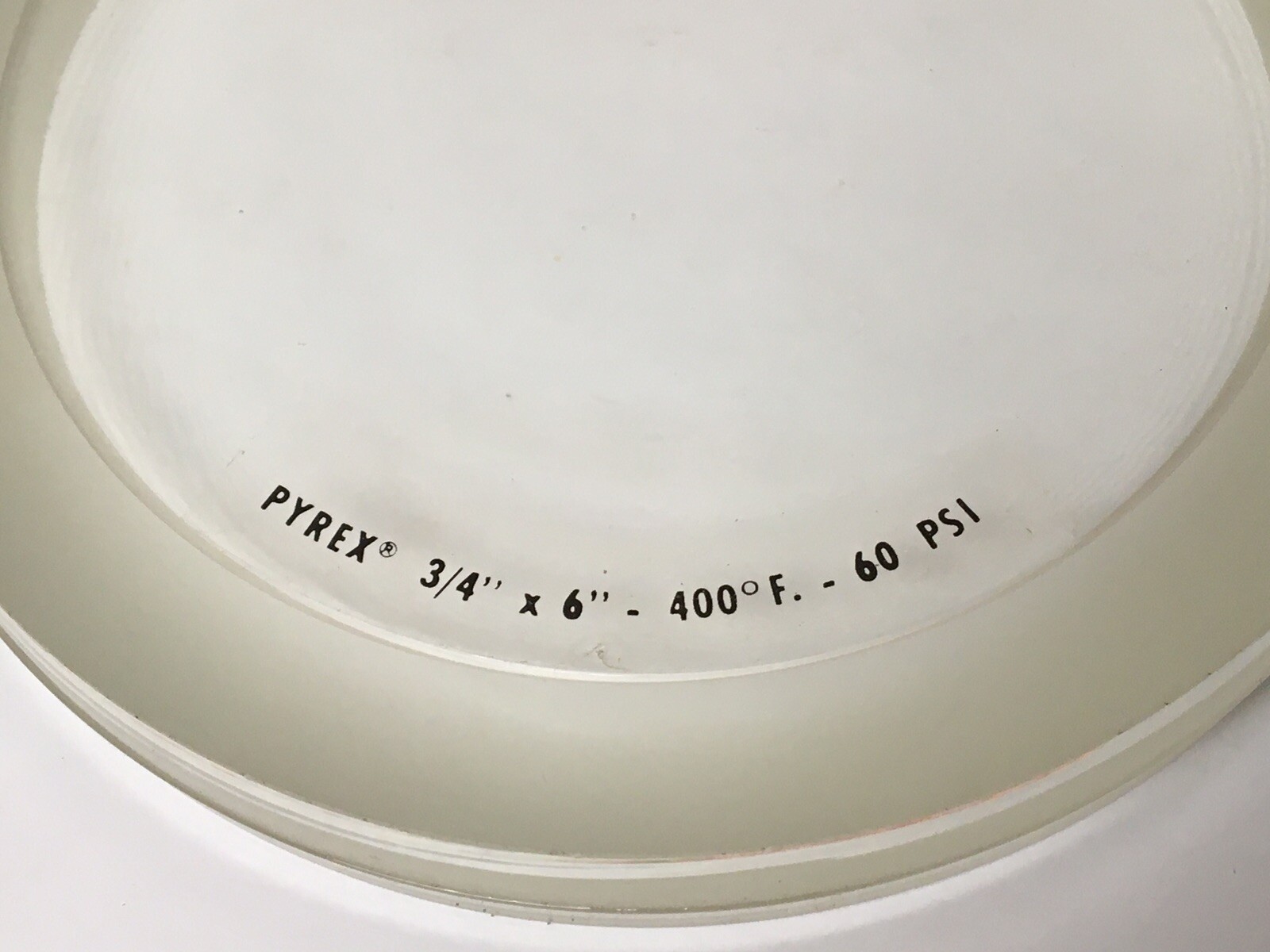 NOS PYREX 3/4″ X 6″ SIGHT GLASS 400 Degrees Fahrenheit 60 PSI