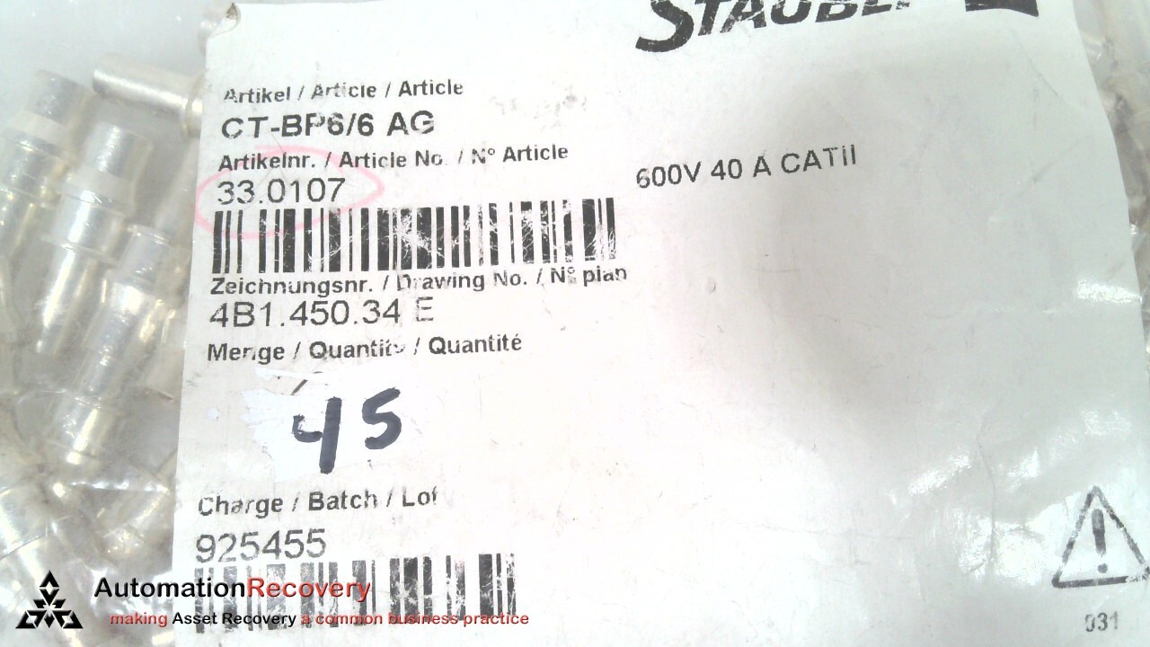 STAUBLI CT-BP6/6 AG CONTACT, SEE DESC #324278