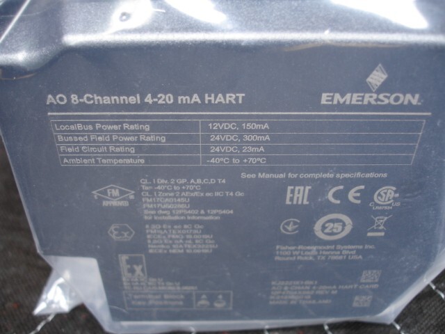 EMERSON DELTAV KJ3221X1-BK1 8 CH AO 4-20MA HART SE4005S2B2 12P4704X092-233E