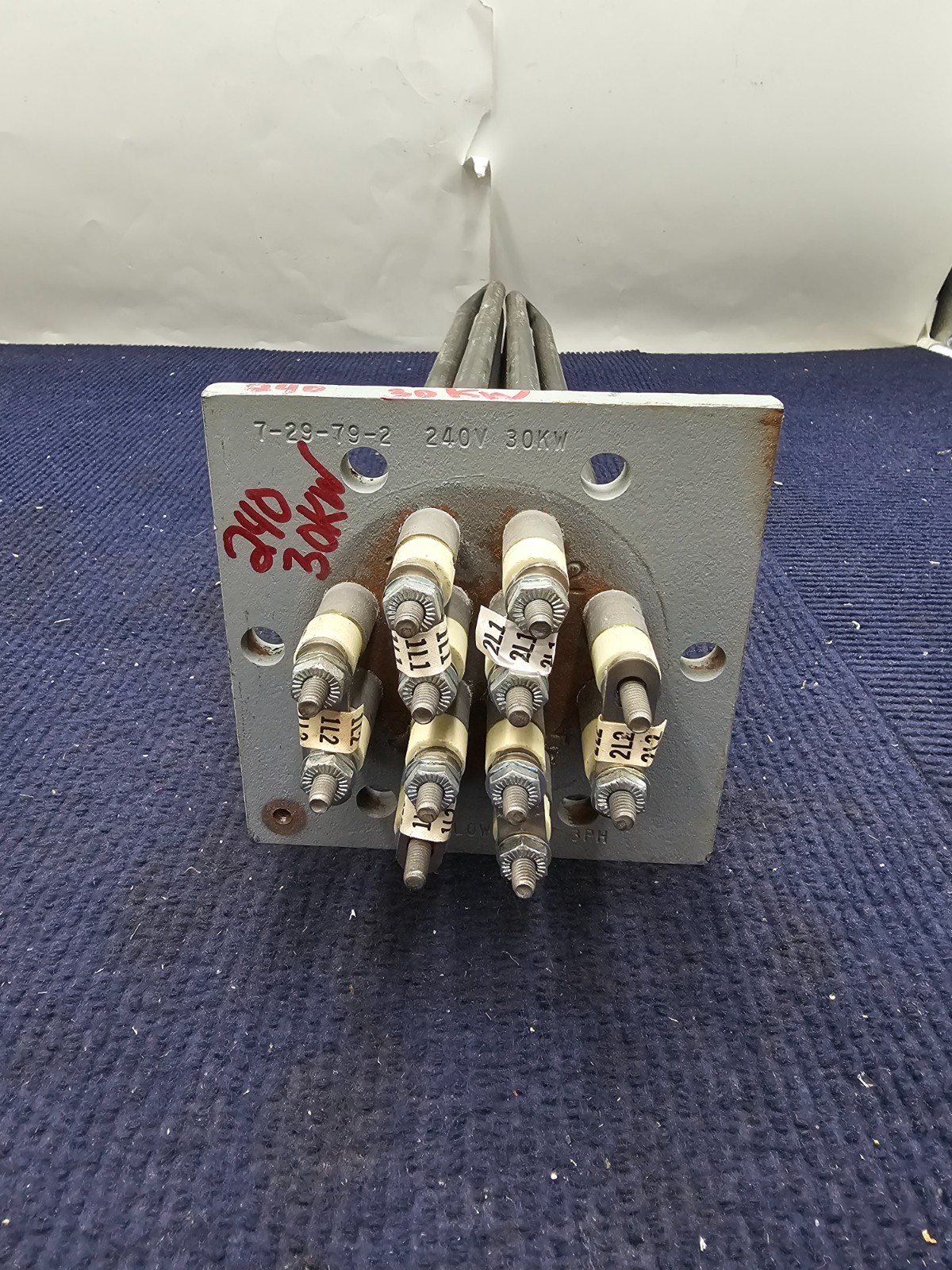 WATLOW 7-29-79-2 0537 3PH Immersion Heater 240V 30KW 19″ Length