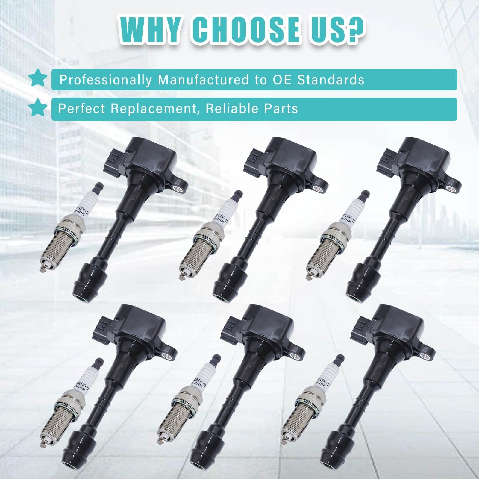 UF349 Ignition Coil Pack with Double Iridium Spark Plugs Set for 3.5 4.0 V6 N…