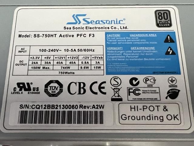 NEW Seasonic Active PFC Computer Power Supply – P10468R – SS-750HT w/Warranty