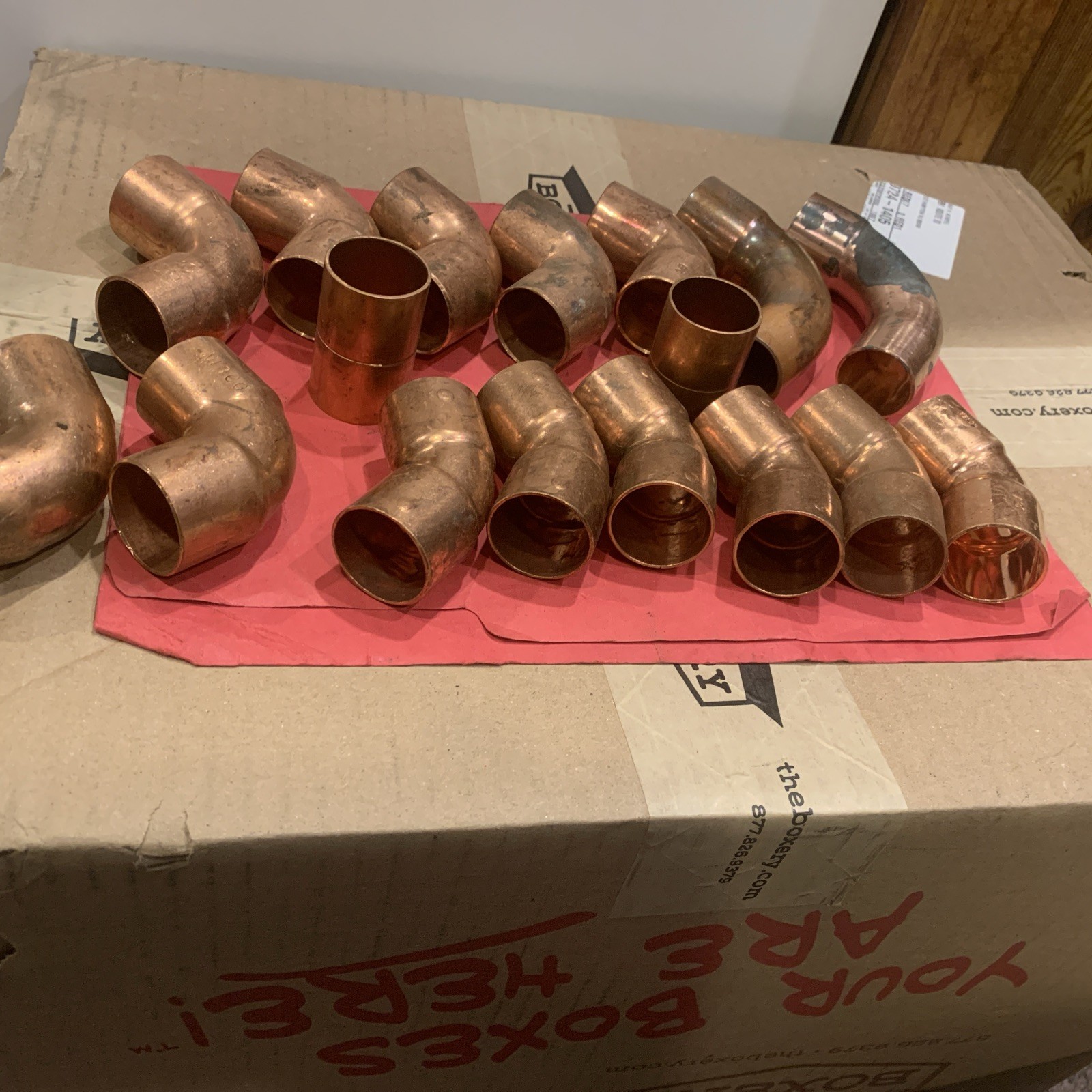LOT OF 17 MUELLER/Nibco 1-1/8 ST LR 90 ELL 45* SR SWEAT FITTING NOS