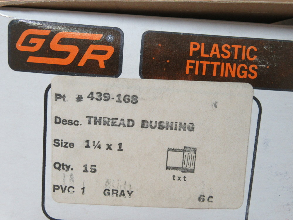 GSR 439-168 1-1/4″ X 1″ Thread Bushing 439168 (Pack of 15)