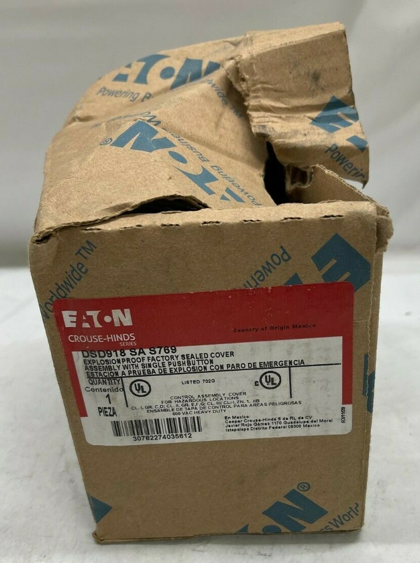 Eaton Crouse-Hinds DSD918-SA-S769 Assembly w/ Single Push Button BOX DAMAGE