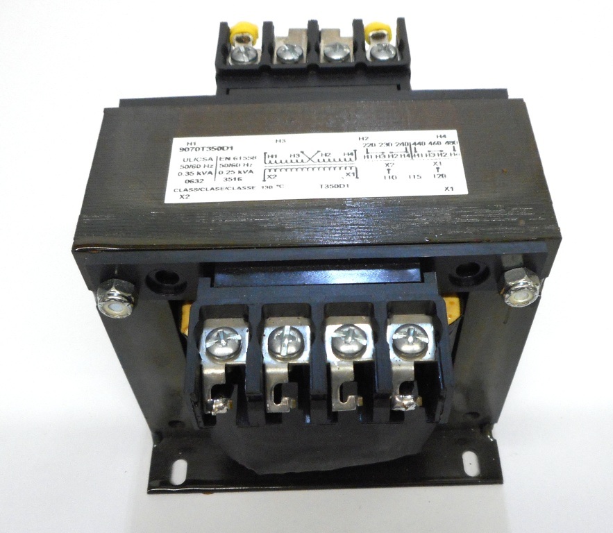 SQUARE D, CONTROL TRANSFORMER, 9070T350D1, 1 PHASE, IV 240/480VAC, OV 120VAC