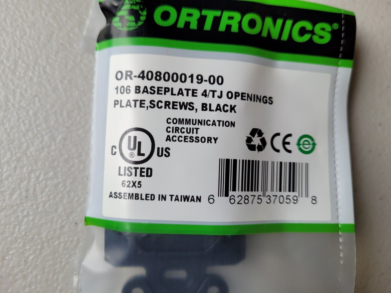 NEW Box of 5 Ortronics OR-40800019-00 106 Baseplate 4/TJ Black NEW
