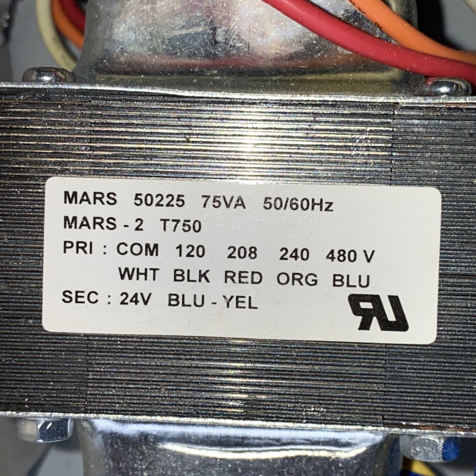 MARS T750 INTERSTATE ELECTRIC CONTROL TRANSFORMER 50225 75VA SEC 24V, New, TEC