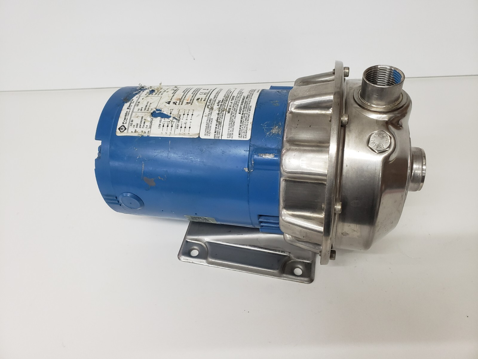UNUSED Gould NPE 1×1/4-6 Pump 316SS 1ST1C2F4 Impeller 4-1/16 w/ 1hp Motor
