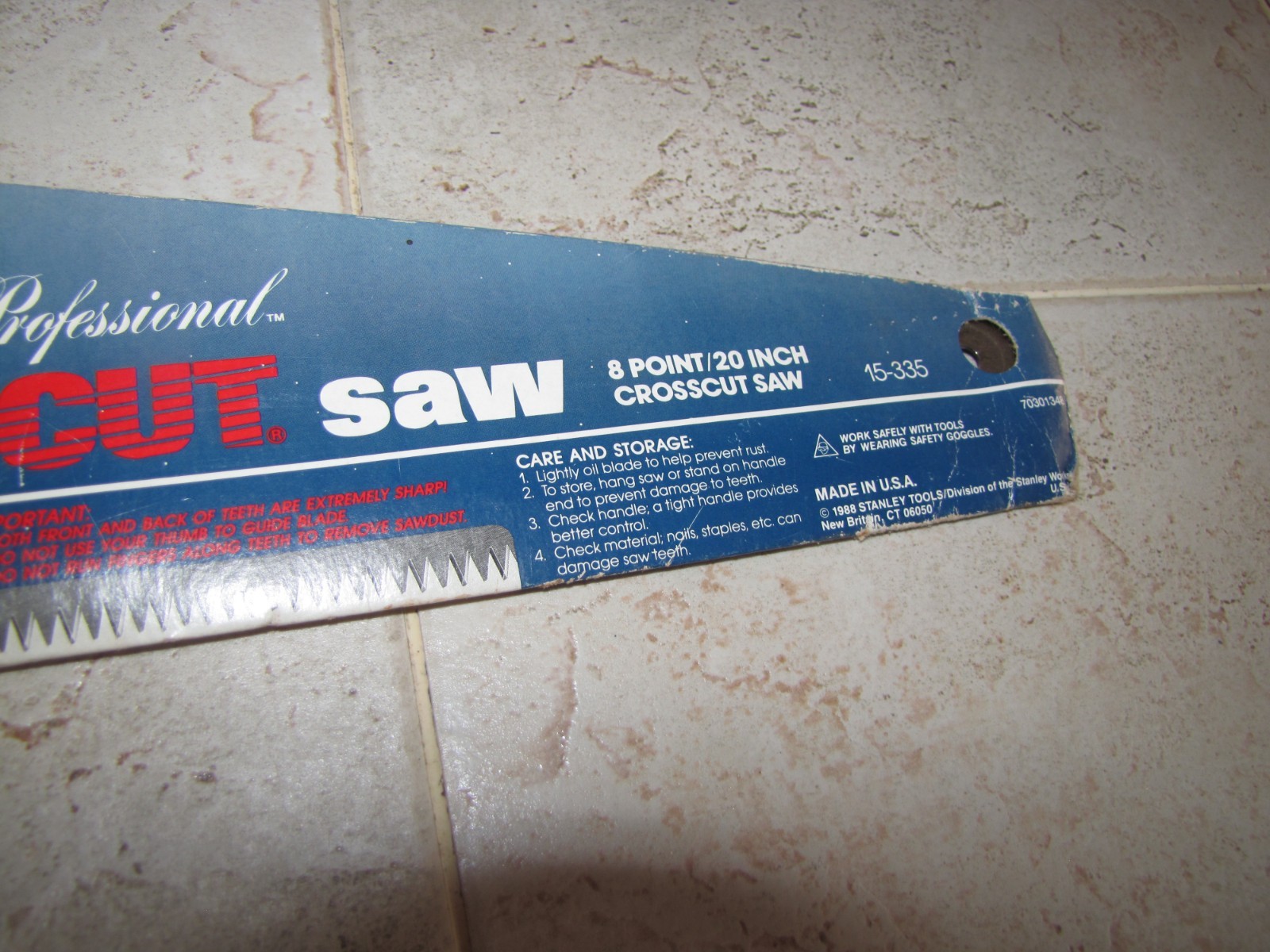 Stanley shortcut crosscut Saw 8 point , Hardwood Handle,20 ” Blade good used