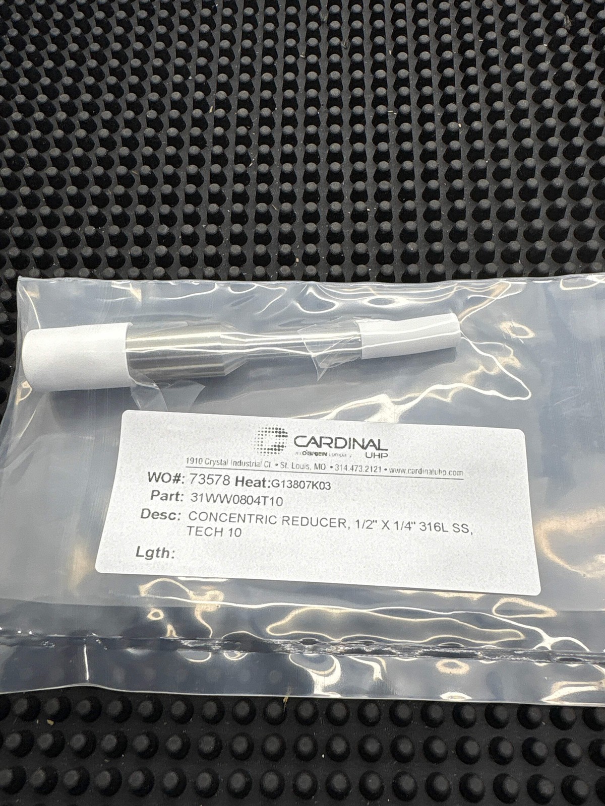 Cardinal 31WW0804T10, 1/2″ x 1/4″ Tube Butt Weld Concentric Reducer, CFOS