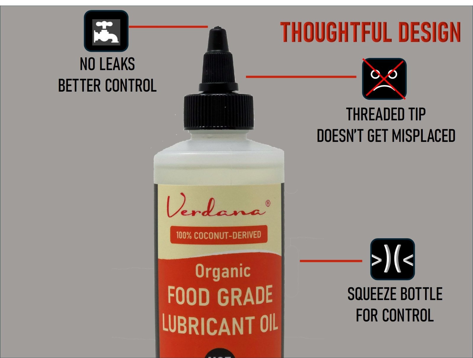 Organic Food Grade Lubricant Oil – NSF H1, Non-GMO, Petroleum-Free – 8 Fl Oz for