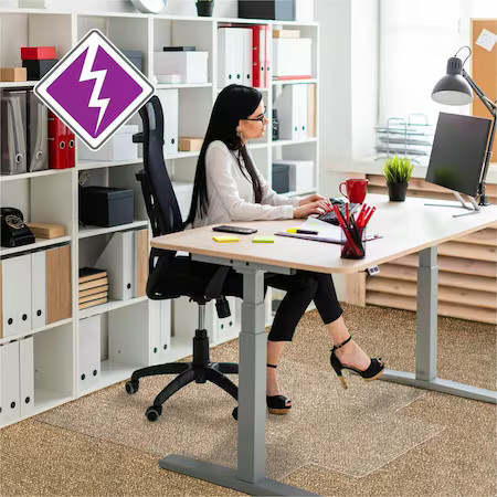 Floortex Fr31341526lv Chair Mat 45″X53″, Traditional Lip Shape, Clear, For