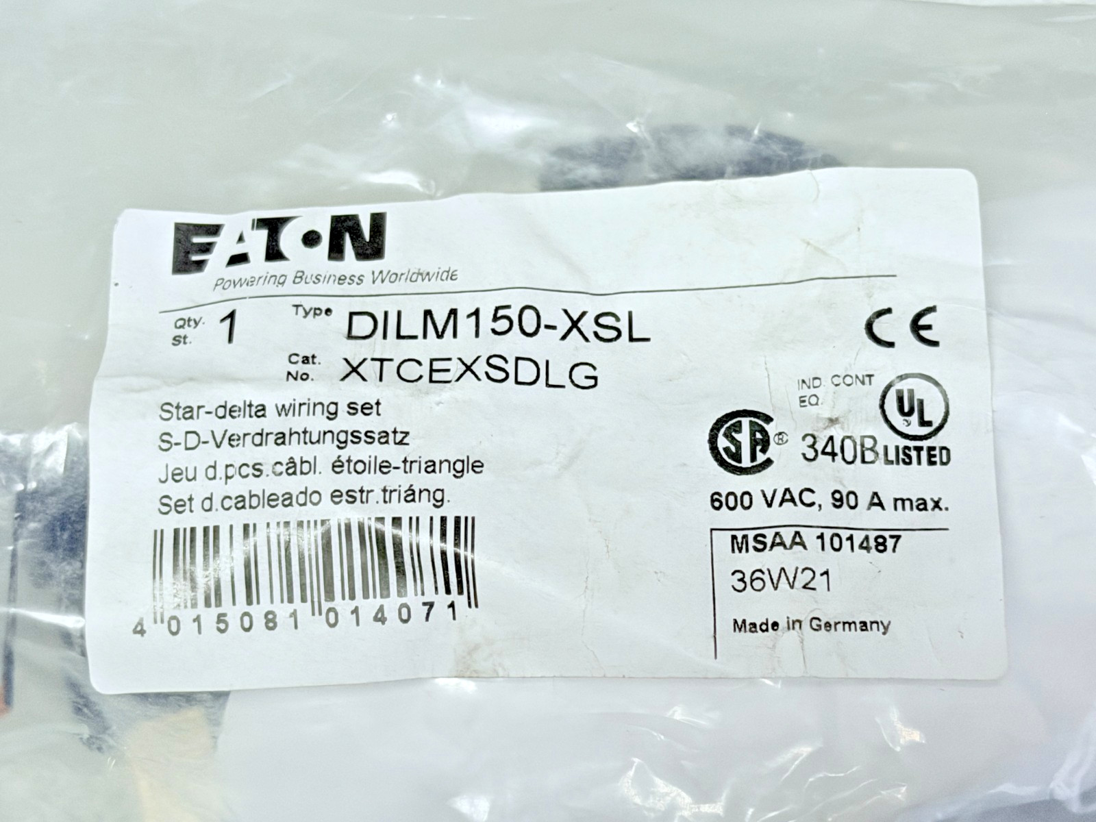 NEW EATON XTCEXSDLG DILM150-XSL Star-Delta (Wye-Delta) Link Kit