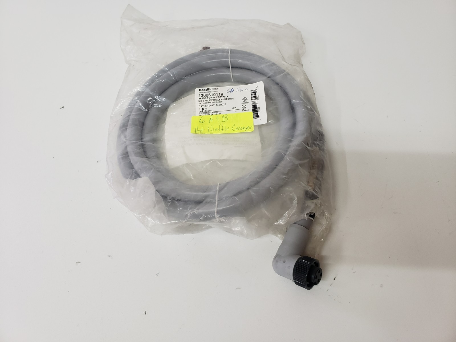 UNUSED – Brad Power Woodhead 1300610119 Power Cable 4P Female 2M 14/4