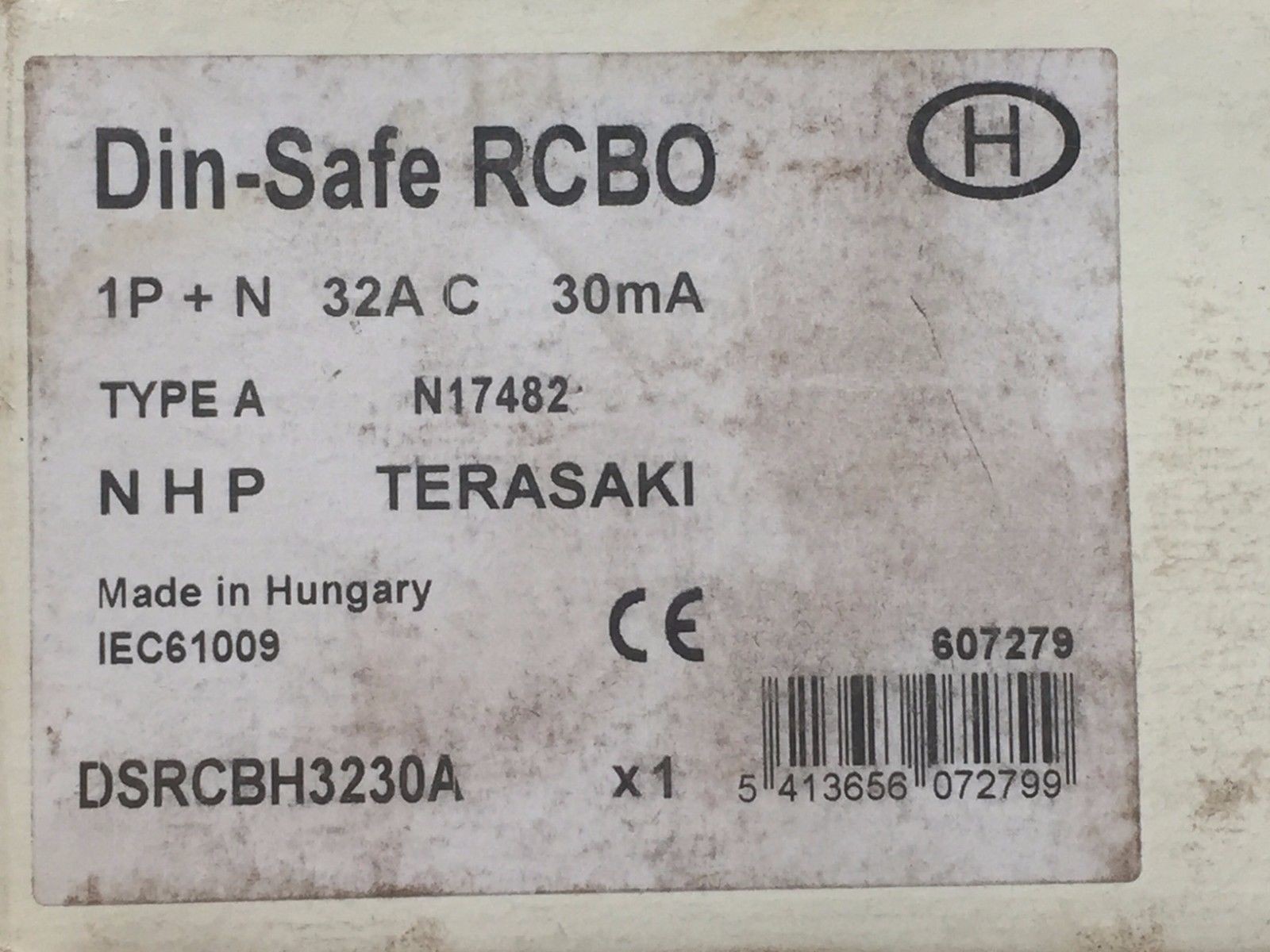 NHP TERASAKI Din-Safe RCBO DSRCBH3230A 32A C32 30mA 10kA 1P MCB Circuit Breaker