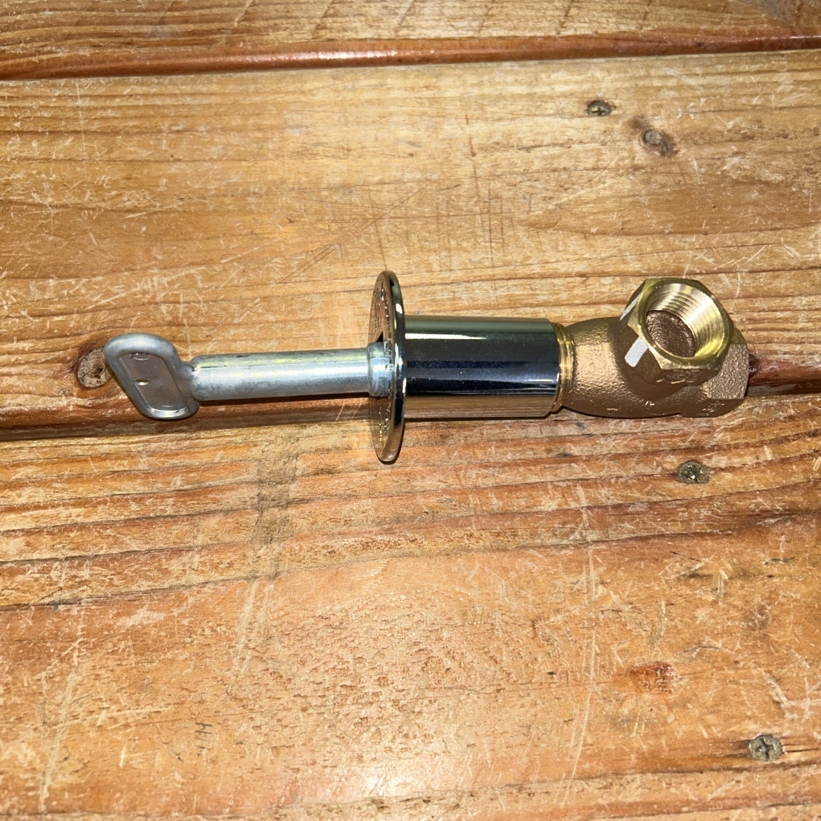 Arrowhead Brass 258 Straight Gas Log Lighter Valve with Chrome Flange and Key