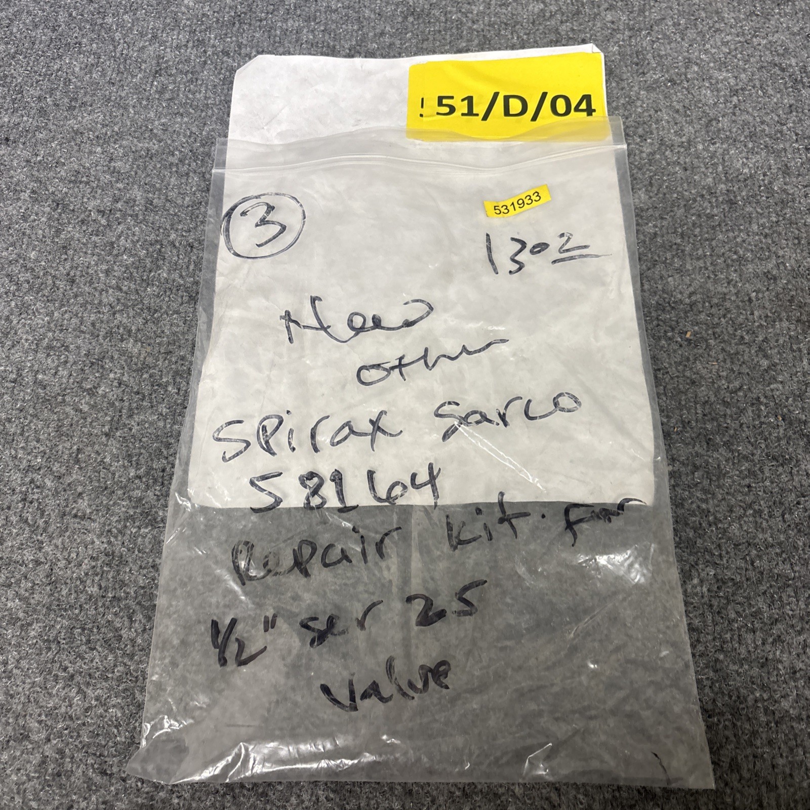 Spirax Sarco 58164 Repair Kit For 1/2″ Ser 25 Valve New Other