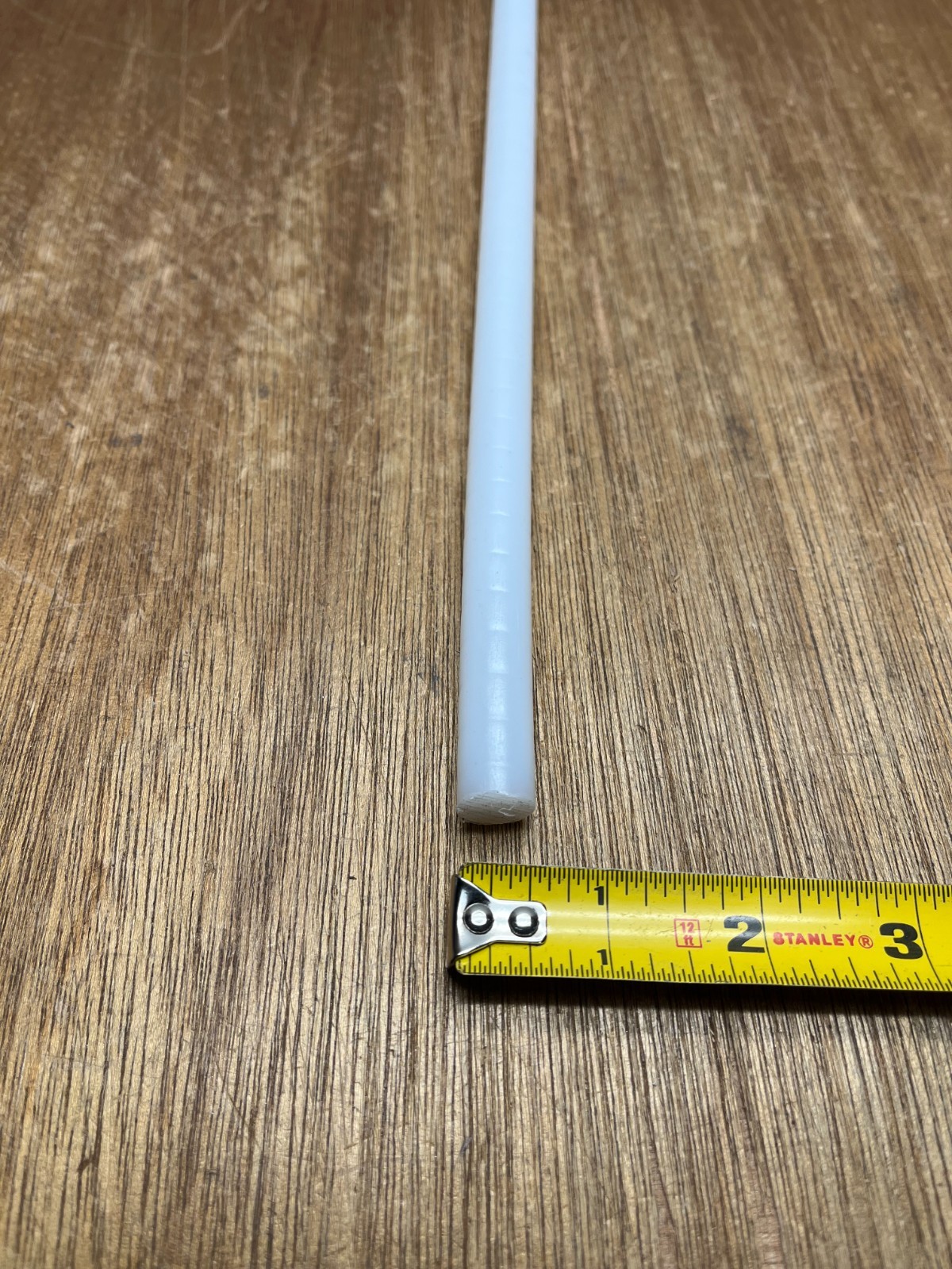 1/2″ X 12″ UHMW PE Polyethylene Plastic (.548″ Actual Dia.) Round Rod White USA